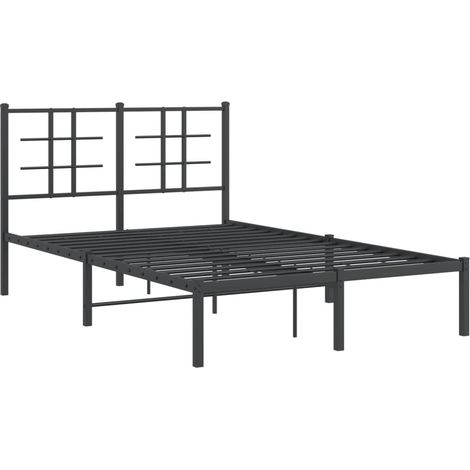 Estructura cama sin colchón con cabecero metal negro 120x200 cm vidaXL