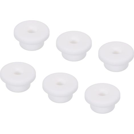 6Pcs Passe-Câble T-Forme Diamètre Installation 19mm, ID 9mm, Hauteur de 14mm Passe Fil Rondelle Caoutchouc Bouchons de Trous Flexibles pour Orifices de Câbles, Blanc (1/5)