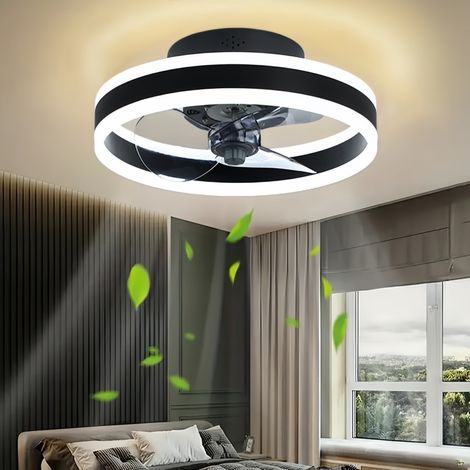 MRTRS-Ventilateur de plafond silencieux 40cm avec télécommande, 6 vitesses de ventilation, température de couleur réglable (3000-6500K), convient aux chambres et aux salons (1/5)