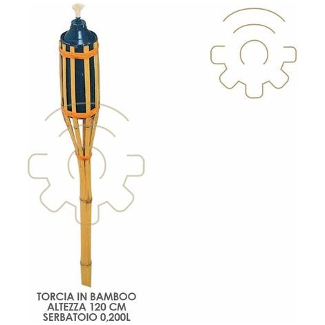 Torcia in canna bamboo 120 cm. con serbatoio 0,20 litri (1/2)