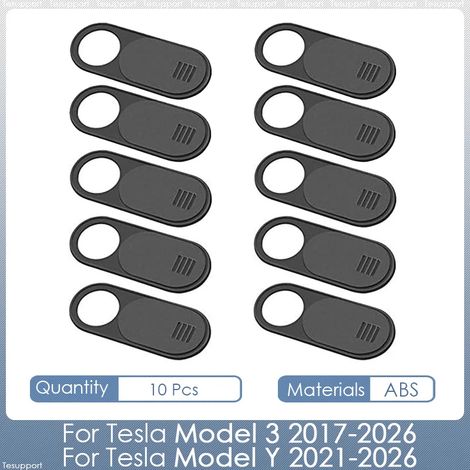 (10 pièces) Accessoires compatibles avec Tesla Model Y Juniper 2025-2026 : cache-caméra coulissant pour webcam et protection de la vie privée. Compatible également avec Tesla Model 3 2017-2026. (1/4)