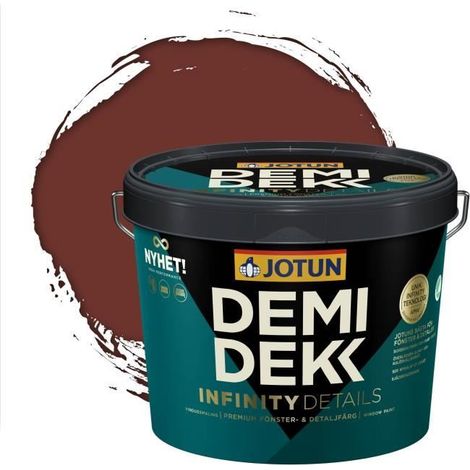 Peinture Bois - JOTUN - Lasure Opaque Satinée - RAL 3009 - Rouge Oxyde - 3L (1/2)