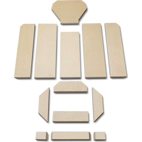 Habillage de foyer pour inserts de cheminée KE 706 Prisma de Oranier - vermiculite - 13 pièces