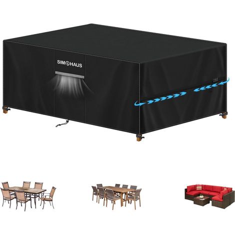 Gartenmöbel Abdeckung 420D Oxford Wasserdicht Rechteckig 185x110x74cm (1/5)