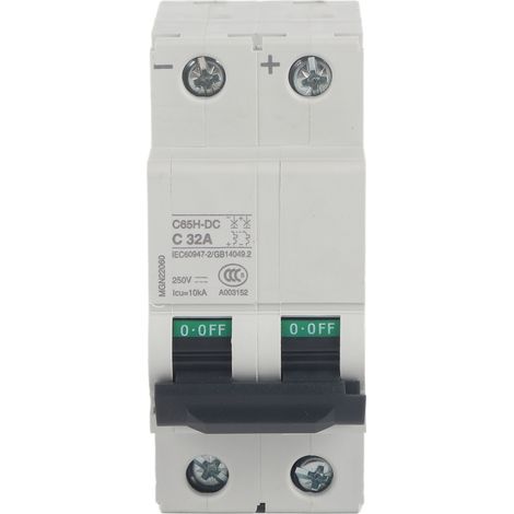 lectrique Miniature C65H-DC Disjoncteur 2P 250V Air Commutateur (32A) (1/4)