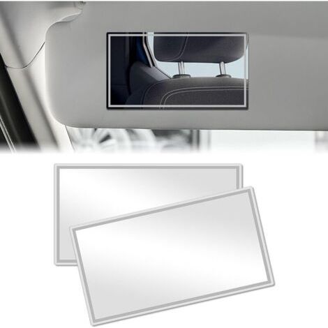 Miroir de courtoisie de voiture, 2 PCS petit Miroir de Maquillage de Voiture,Miroir Pare Soleil Voiture,Miroir de maquillage autocollant,Miroir HD pour voitures et aux salles de bains (1/4)