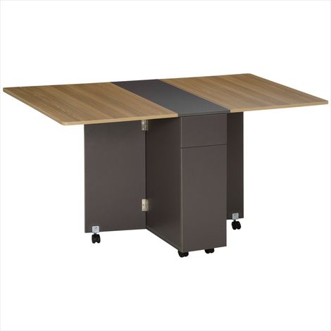 Table de salle à manger pliante sur roulettes 76 x 140 x 74 cm (1/5)