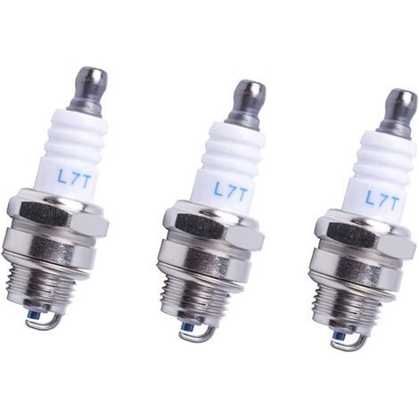 Candele d'accensione compatibili per motoseghe e tosaerba, modello L7T, equivalente NGK BPMR7A, 3 pezzi (1/4)