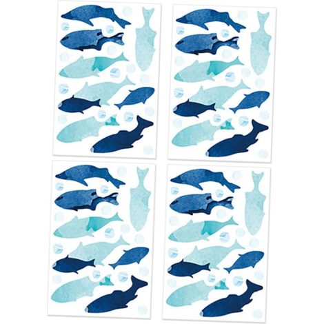 Toyvian Lot de 4 stickers muraux banc à poissons pour (1/5)