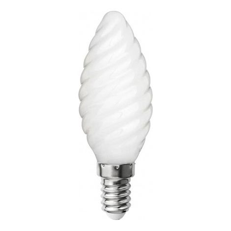 FOX LIGHT Ampoule LED-S19 Filament Flamme opaque torsadée CA35 - E14 - 4W - 4 000K - 425Lm