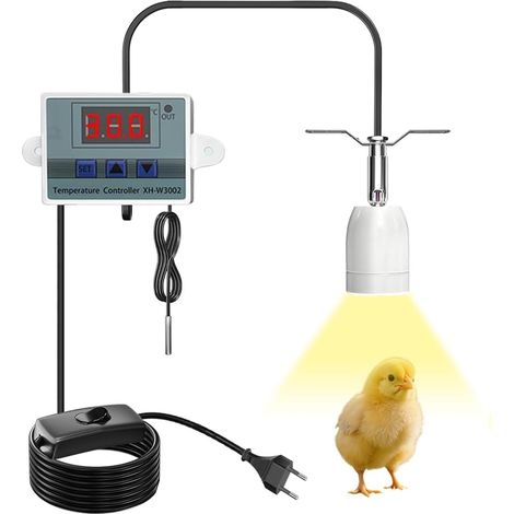 Lampe chauffante d'aquarium - 200 W - Support de lampe - Pour reptiles - Contrôle intelligent de la température - Pour tortues, lézards, serpents (1/5)