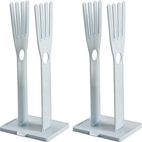 Lot de 2 supports pour gants de cuisine, sèche gants en plastique, couleur bleue, compacts, pour séchage et rangement des gants de cuisine (1/5)