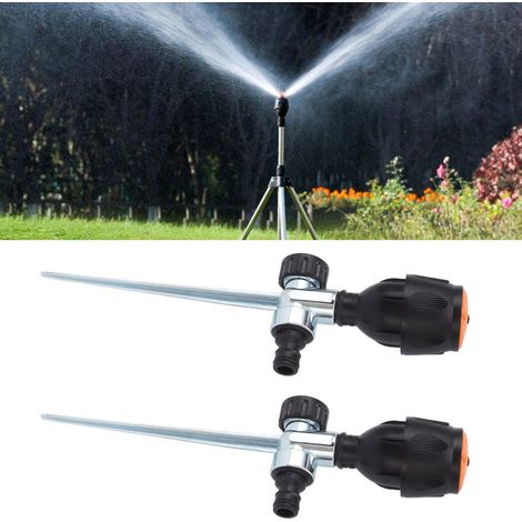 [Aspersor rotatorio automático] - Juego doble - Boquilla de acero inoxidable de 360° - Para jardín y césped (1/5)