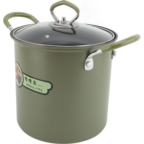 Friteuse à huile avec panier amovible 3L, poêle à frire en acier carbonne multifonction pour cuisine et camping (1/5)