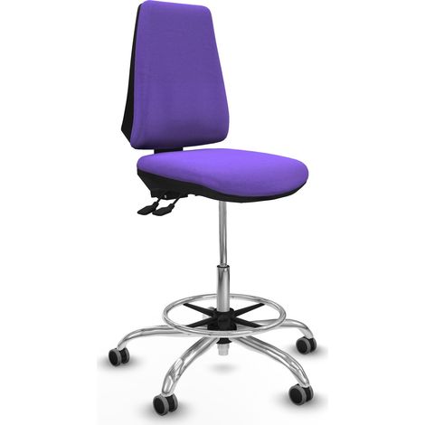 Taburete Elche AS bali lila base cromada ruedas 65mm engomadas