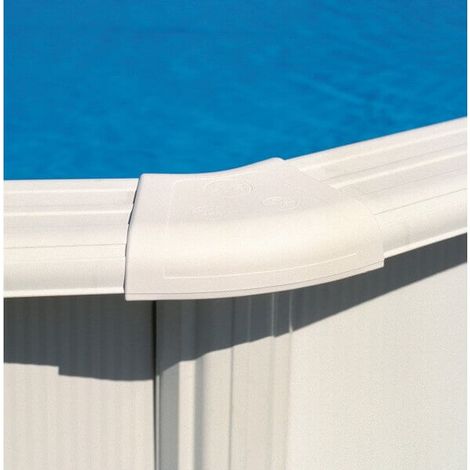 GRE – Cache platine margelle courbe EM-ZC pour piscine hors sol métal – Protection esthétique des bords – Matériau plastique durable (1/2)