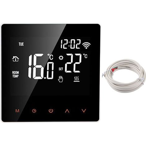 ME81H Smart WiFi LCD Thermostat Water Floor chauffage Mur Choiler électrique pour Tuya AC230Vwhite Fond Orange Bouton 16A (1/5)