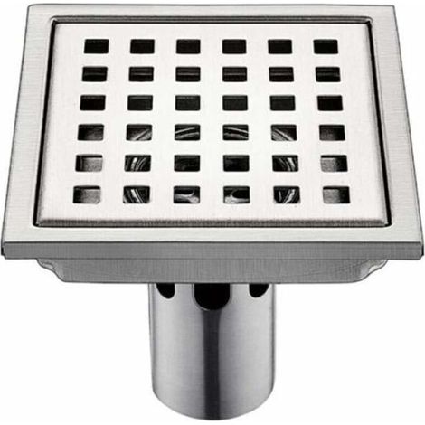 Siphon de sol en acier inoxydable 15 cm – Filtre carré déodorant anti-retour, étanche, 1 pièce