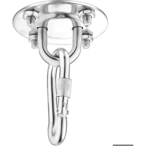 Crochet plafond - - Inox - Capacité 400 kg - Fixation plafond - Pour sac/hamac/balançoire
