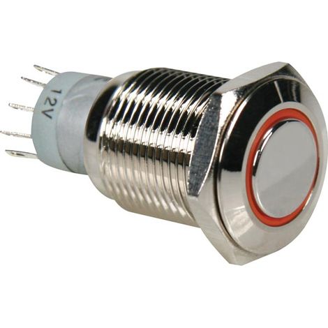 Pulsante rotondo in metallo - spdt 1na 1nc - anello arancione (1/4)