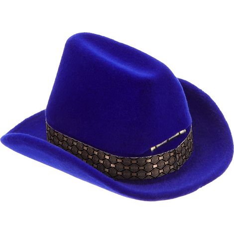 Caja de joyería decorativa con forma de sombrero de vaquero para anillos y pendientes. (1/5)