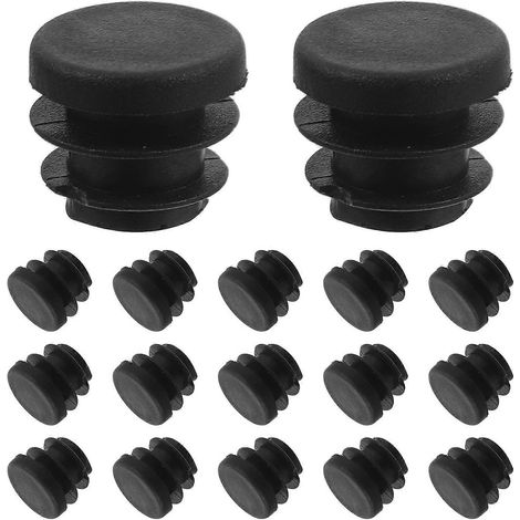 Trente embouts de tubes ronds en plastique noir sont utilisés pour protéger les tubes des meubles, améliorer la stabilité des tables et des chaises et empêcher la poussière et les débris de pénétrer. (1/5)