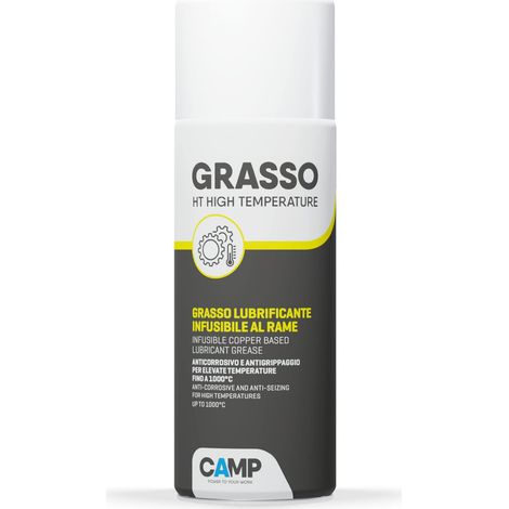 Camp GRASSO HT, Grasso lubrificante anti-grippante al rame per alte temperature (fino a 1000°C), protegge da corrosione, grippaggio e usura (1/2)