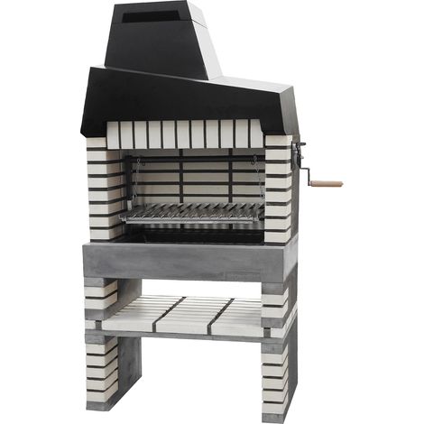 MOVELAR - Barbacoa de Obra Prefabricada de Leña y Carbón Modelo California Plus XL (Gris, Beige - 110 x 64 x 225 cm) REF: M00137 - Cocina de Exterior con Parrilla Inox para Jardín y Terraza (1/5)