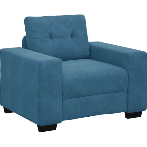 vidaXL Divano Sedia Blu 60 cm Velluto (1/5)