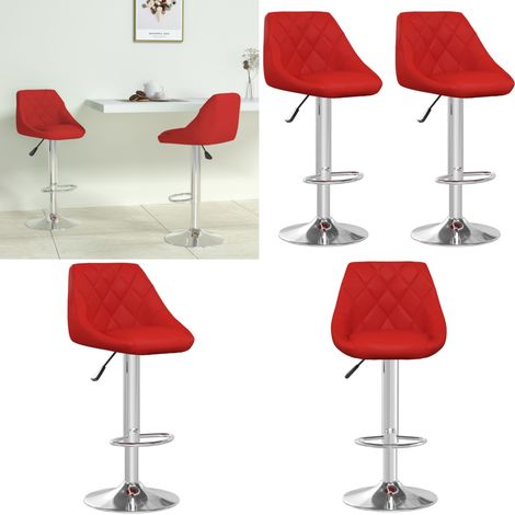 vidaXL Tabourets de bar lot de 2 rouge bordeaux similicuir (1/5)