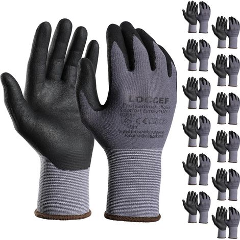 Gants de Travail MicroMousse Nitrile Respirants (12 Paires, 10/XL) (1/5)