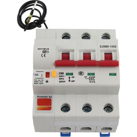 Disjoncteur intelligent WiFi PA66-DSM, boîtier ignifugé AC220V, commande à distance via application mobile (1/5)