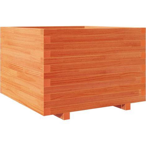 Jardinière，Bac à fleurs，Pot de fleurs cire marron 70x70x49,5 cm bois de pin massif CFW54429