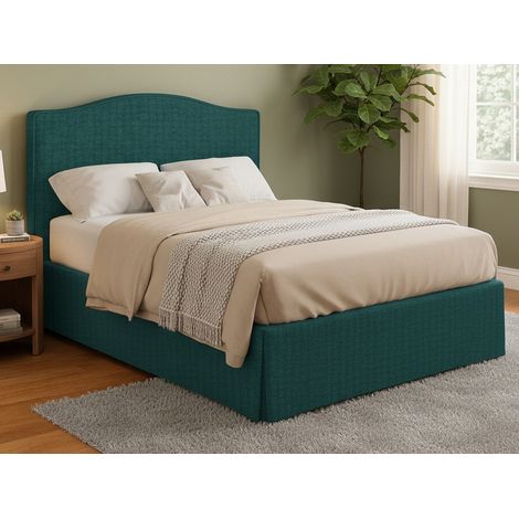 Letto Matrimoniale Morley, Sfoderabile, Contenitore Made in Italy, Verde Petrolio (1/4)