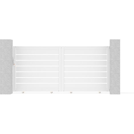 Portail coulissant 3m VOGEL H.140cm aluminium blanc (1/5)