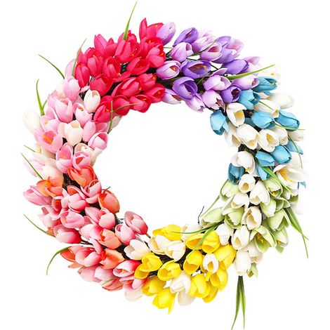Couronne de Fleurs Artificielles pour Décoration de Jardin et Maison (1/5)