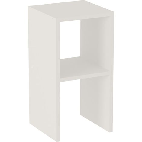 Table de chevet Table de nuit avec étagère ouverte coloris Blanc - Longueur 30 x Hauteur 60 x Profondeur 30 cm (1/3)