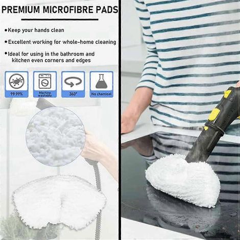 Lingettes de rechange pour balai vapeur Kärcher SC1 SC2 SC3 SC4 SC5, pièces détachées lavables. (1/4)