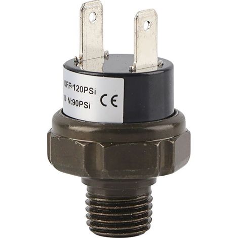 Commutateur de pression d'air 12V Plage 90-120 PSI Matériau métal et plastique Remplacement pour compresseur d'air automobile - 90-120PSI (1/4)