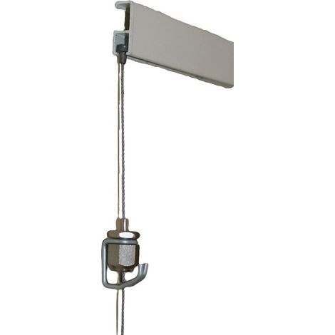 Cimaise en kit à câble inox Civiclic - rail blanc de 2 m - 2 câbles longueur 1,80m - - CIVIC