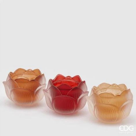 EDG Enzo De Gasperi Portacandela Loto H7,5 D10,5 Multicolor 3 Pezzi