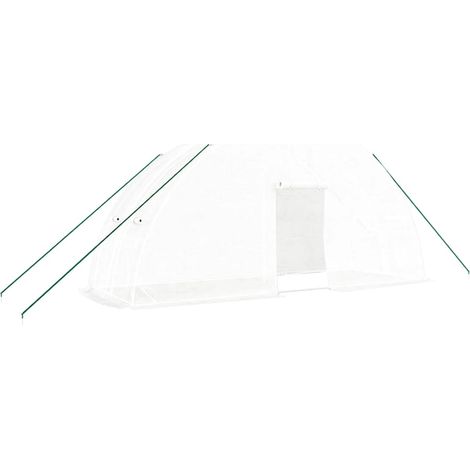 Serre avec cadre en acier blanc 12 m² 6x2x2,85 m