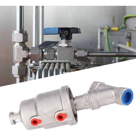 Vanne d'angle, à commande pneumatique, filetage intérieur, acier inoxydable, vanne à vapeur pneumatique 1/2 pouce DN15 (1/5)