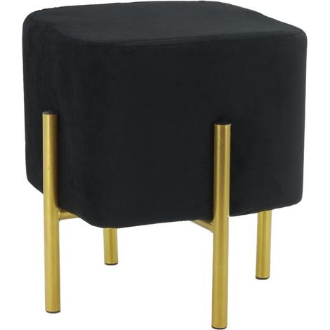Tabouret carré pied doré Gatsby (1/4)