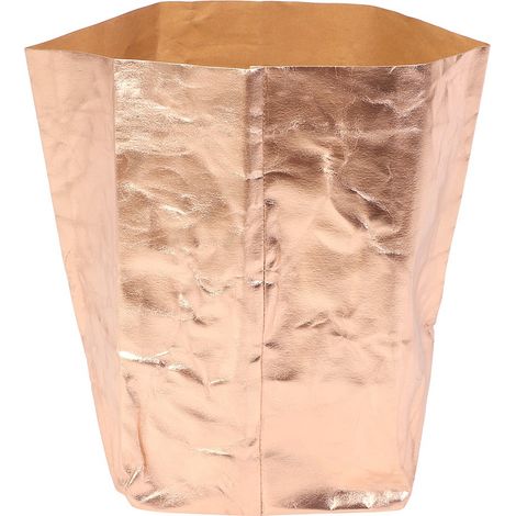 Sac de plantation réutilisable et lavable en papier kraft, idéal pour le jardin ou le balcon, couleur or rose, 20 x 20 cm (1/5)