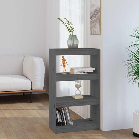 vidaXL Estantería/divisor de espacios madera pino gris 60x30x103,5cm (1/4)
