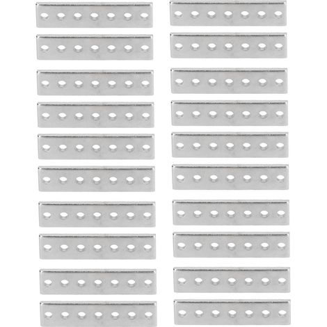 20 Pièces Plaques de Jonction en Acier Galvanisé, Rigides et Durables pour Renforts de Charpente et Ossatures Métalliques