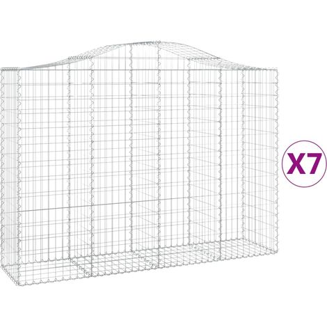 Maison Exclusive - Paniers à gabions arqués 7 pcs 200x50x140/160 cm Fer galvanisé