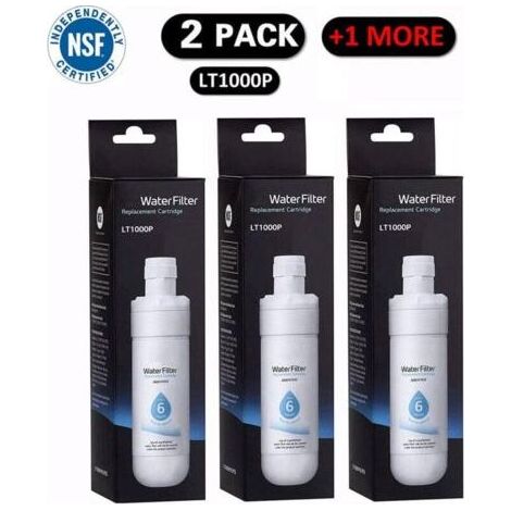 HOXILEELEO - Lotto di 3 filtri acqua per frigo LT1000P2 – sostituire ogni 6 mesi – Elimina il 99,99% dei contaminanti – Compatibile con molti modelli (1/5)