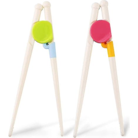 Baguettes d'apprentissage pour enfants, 2 paires de baguettes pour apprendre à utiliser les couverts. (1/5)